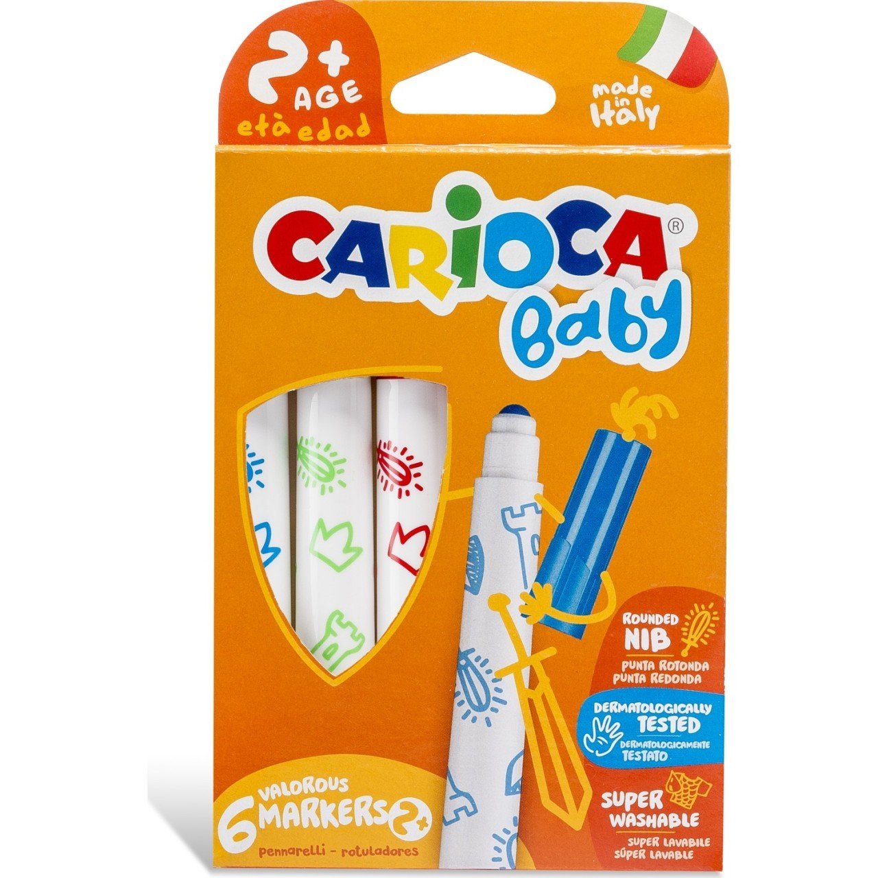 Carioca Baby Jumbo Yıkanabilir Keçeli Boya Kalemi 6'lı - 42813