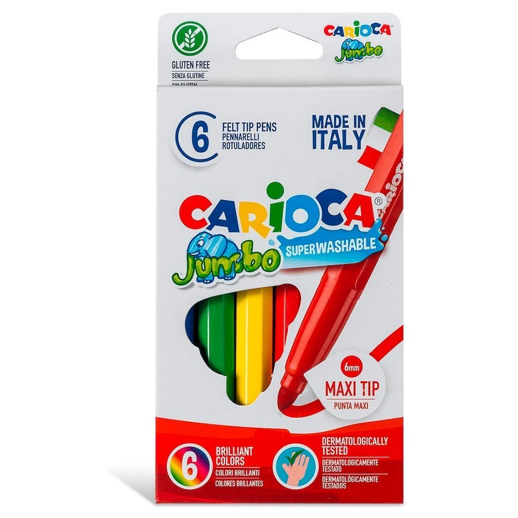 Carioca Jumbo Yıkanabilir Keçeli Boya Kalemi 6'lı - 40568