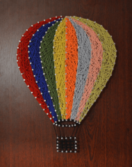 String Art Sıcak Hava Balonu Duvar Panosu
