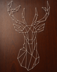 String Art Geyik Duvar Panosu