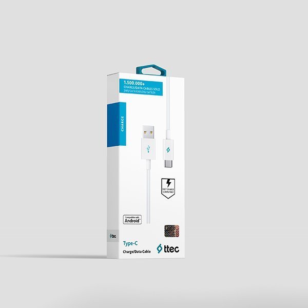 Type-C USB 2.0 Android için Şarj Kablosu Beyaz Rengi