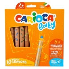 Carioca Baby Jumbo Ahşap Gövdeli 3'ü 1 arada Boya Kalemi 10'lu - 42818